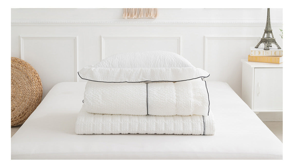 Summercloud duvet set displayed on bed, perfect for hot sleepers and summer nights